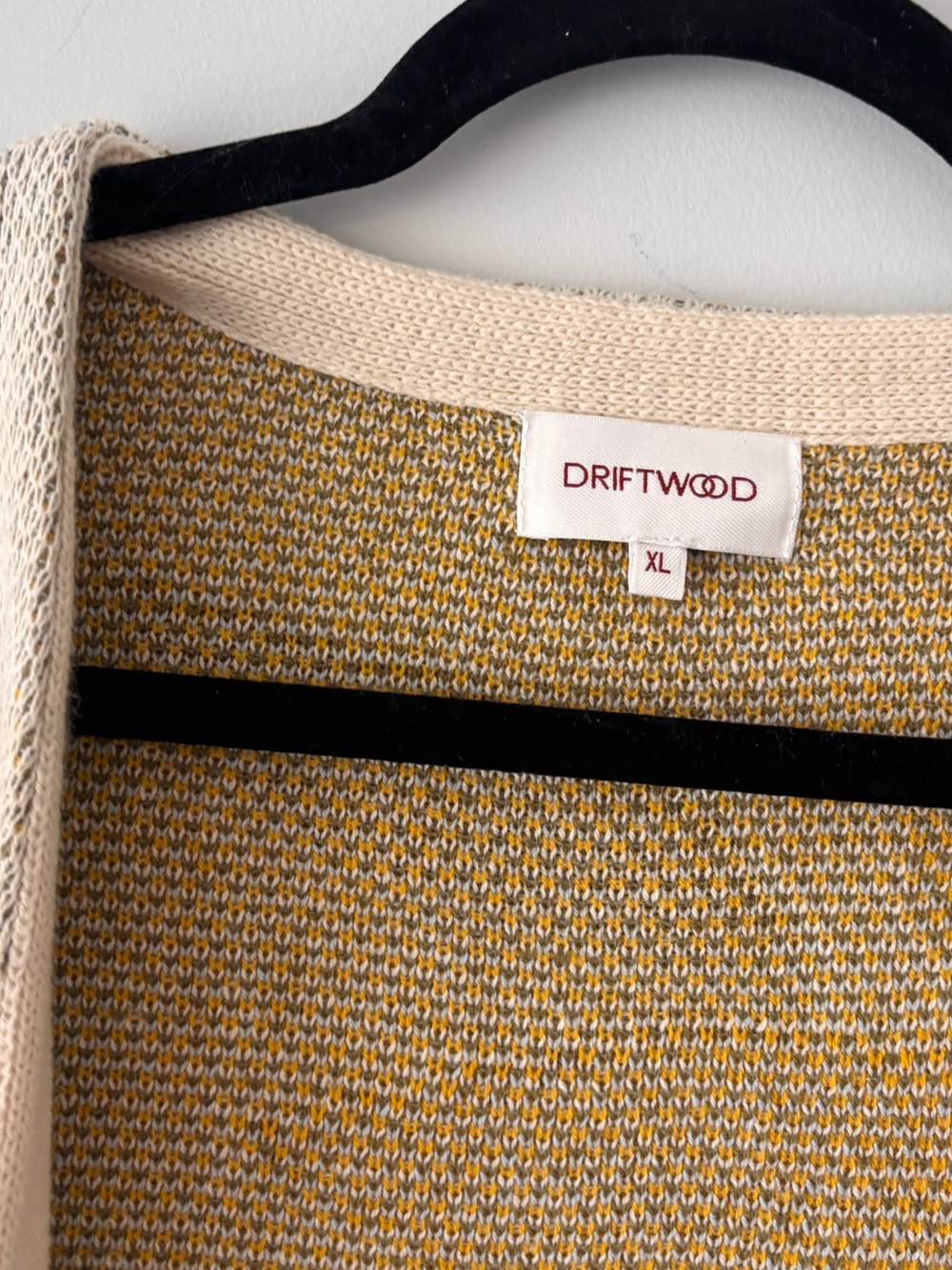 DRIFTWOOD Cream Cardigan with Mustard & Light Blue Floral Pattern - Picture 4 of 5